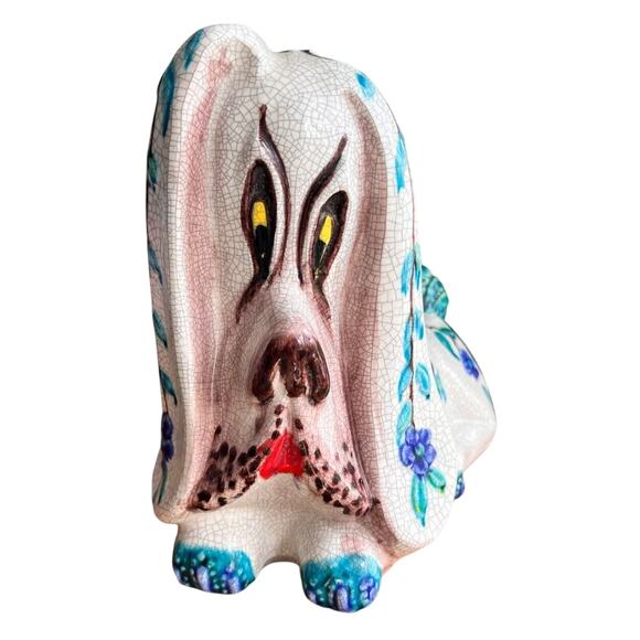 Vtg Italian Pottery Hound Dog Bank Ceramic Figurine Italy Mid Century Modern SEE - Picture 2 of 12